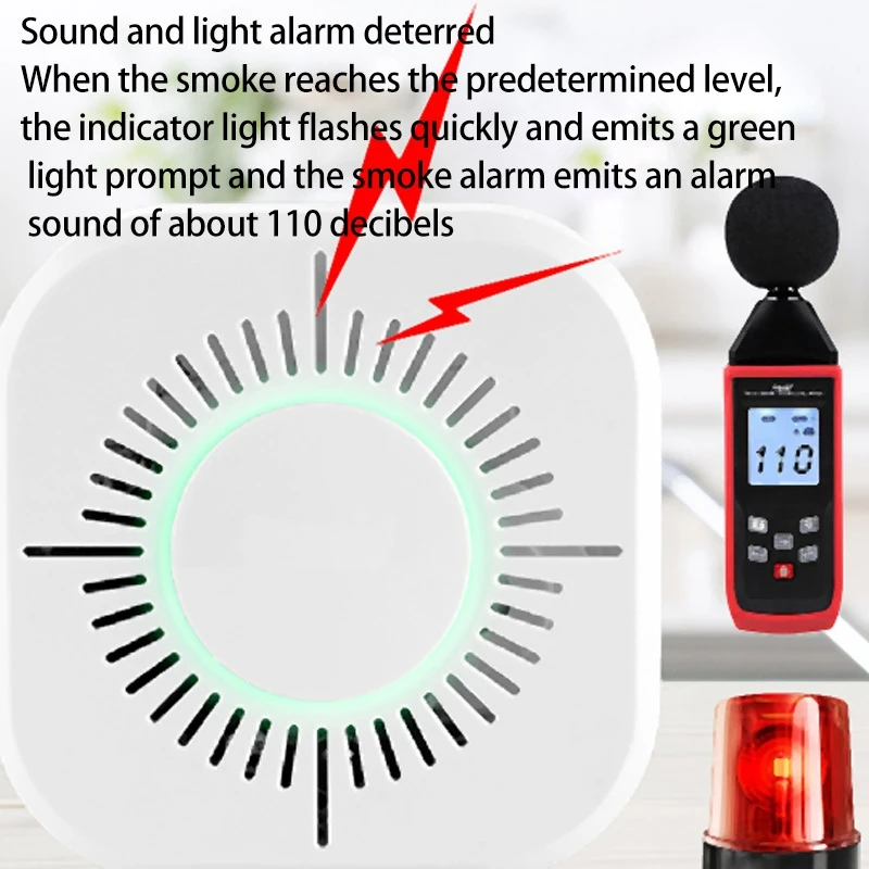 

MOOL 4Pcs 43hz Smoke Detector Wireless Smoke Fire Alarm Sensor Home Automation Security Protection Alarm