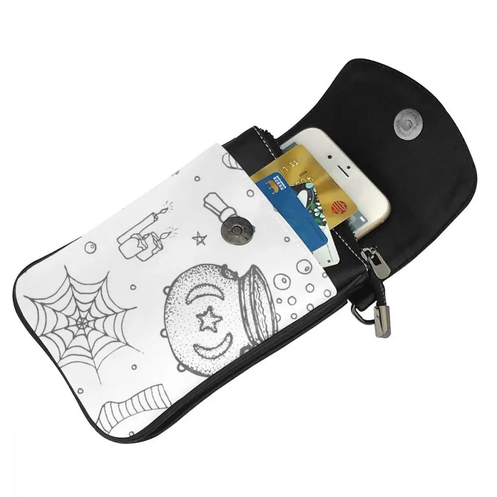 Модная сумка для телефона из искусственной кожи с принтом тыквы ведьмы шляпы |