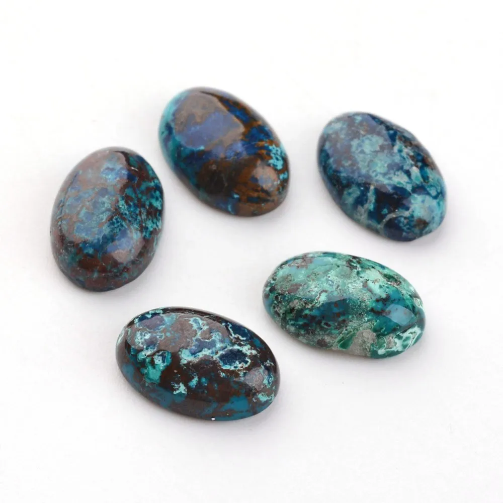 

1pc Natural Chrysocolla Cabochons Oval 12x8x4mm For DIY