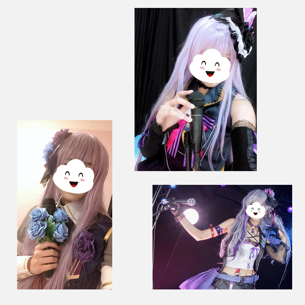Minato Yukina косплей парик челка мечта! Косплей HSIU светильник фиолетовые длинные