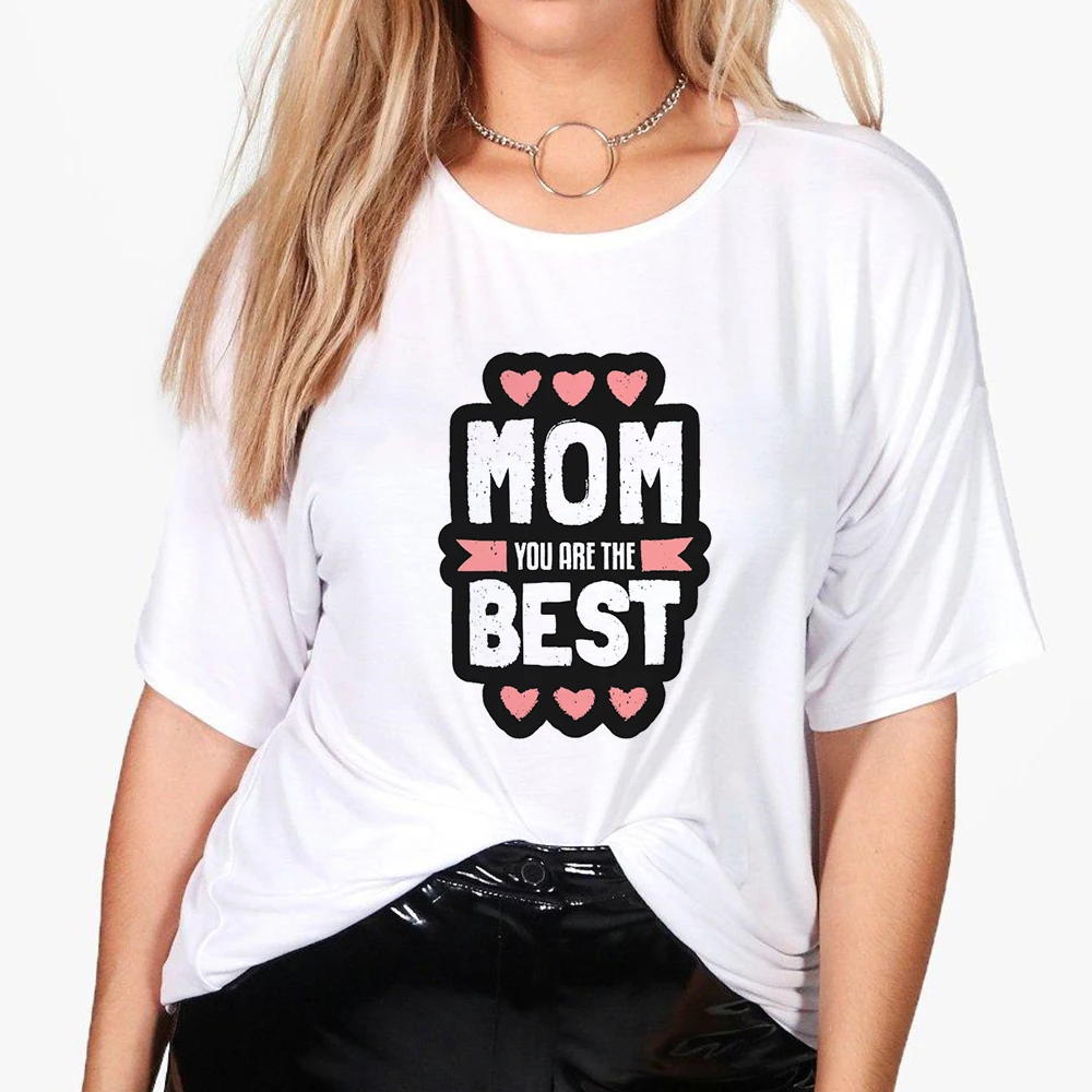 LUSLOS/Повседневная футболка с надписью Best Mom Ever и Friends новые модные футболки для