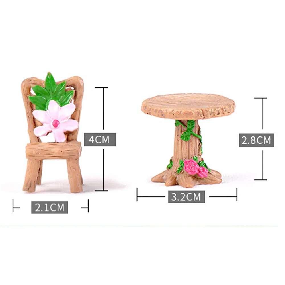 Цветочные настольные стулья миниатюрный пейзаж волшебный сад кукольный дом