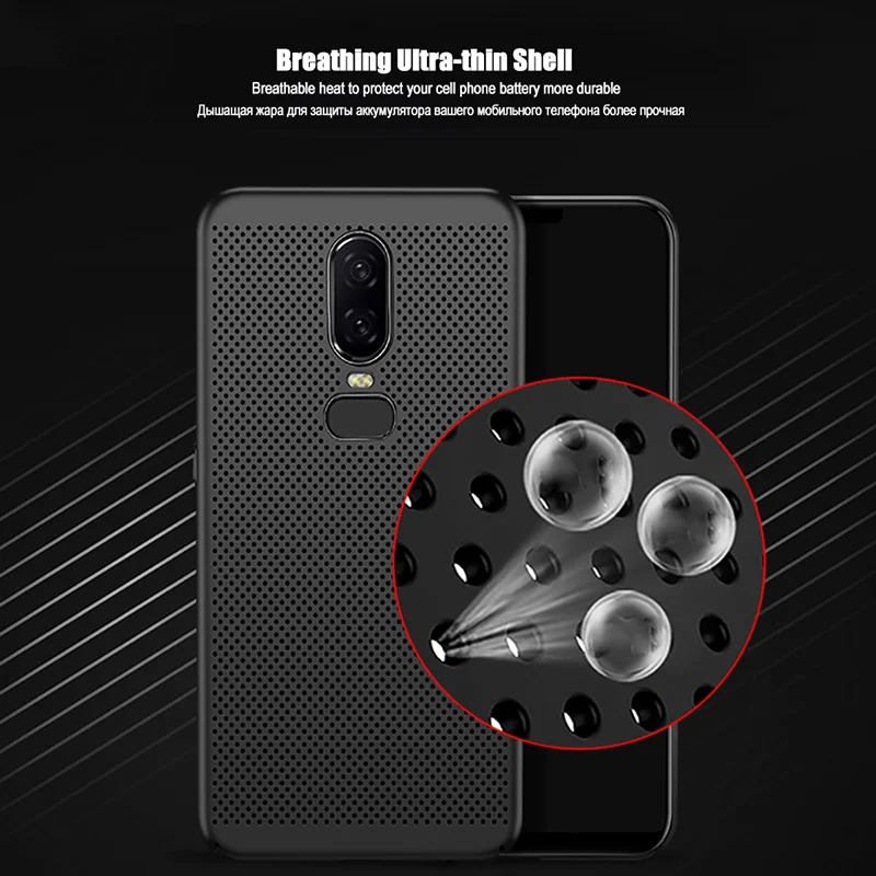 Heat Dissipation Breathable Case For Oneplus 7 Pro 6 6T Matte Hard PC Cover One Plus 5 5T Hollow Cool Ultra Thin |