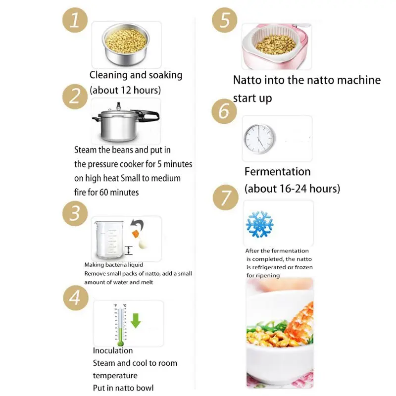 Сделай Сам порошок Natto агент талисмана Bacillus Subtilis Nattokinase клейкие ферментированные
