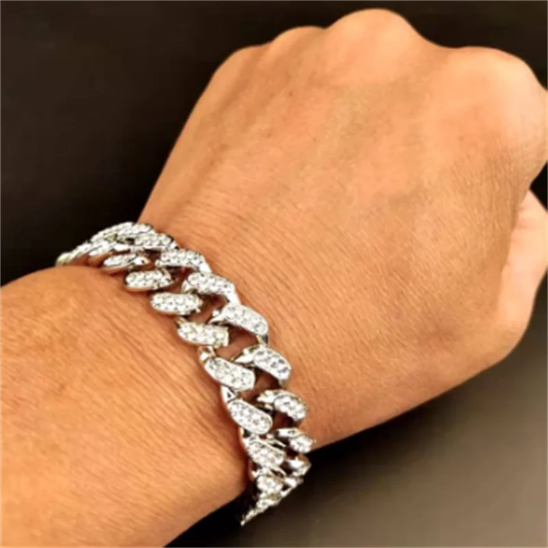 Мужской браслет-цепочка в стиле хип-хоп 13 мм | Украшения и аксессуары