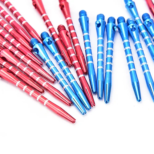 

HOT! 12pcs/lot Aluminum Alloy Darts Shafts 53mm Aluminum Stem Shafts 3 Colors Black+Blue+Red 2BA Thread Dart Replacement