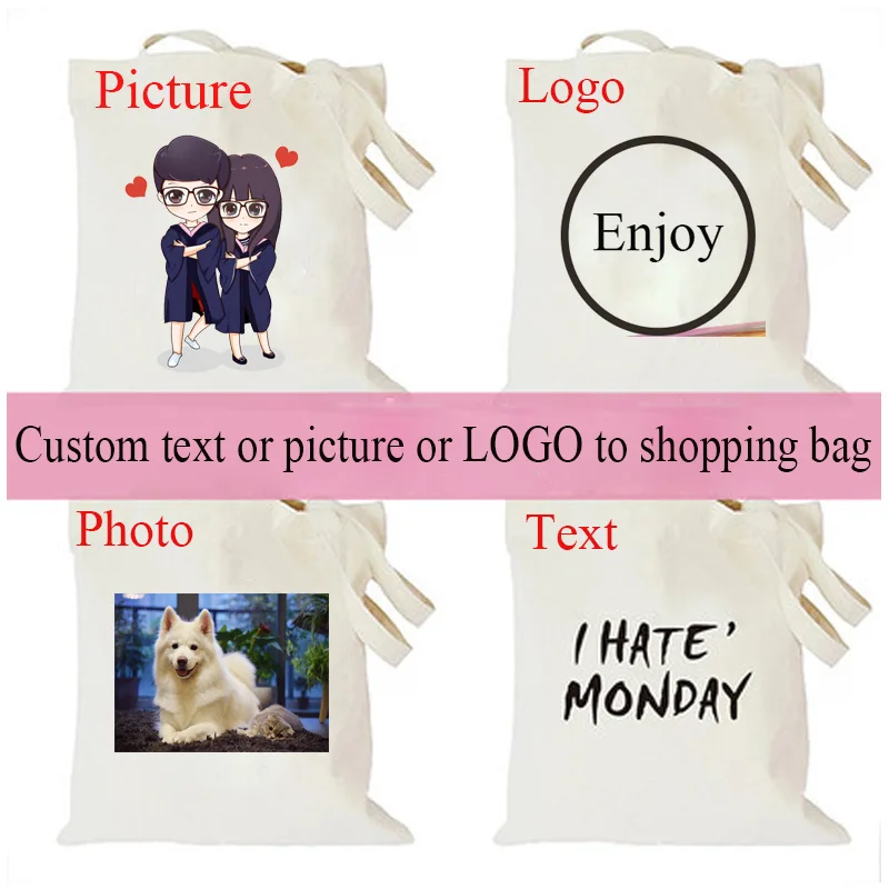 Сумка тоут для покупок мешок вещей сумка добавить текст или изображение логотип