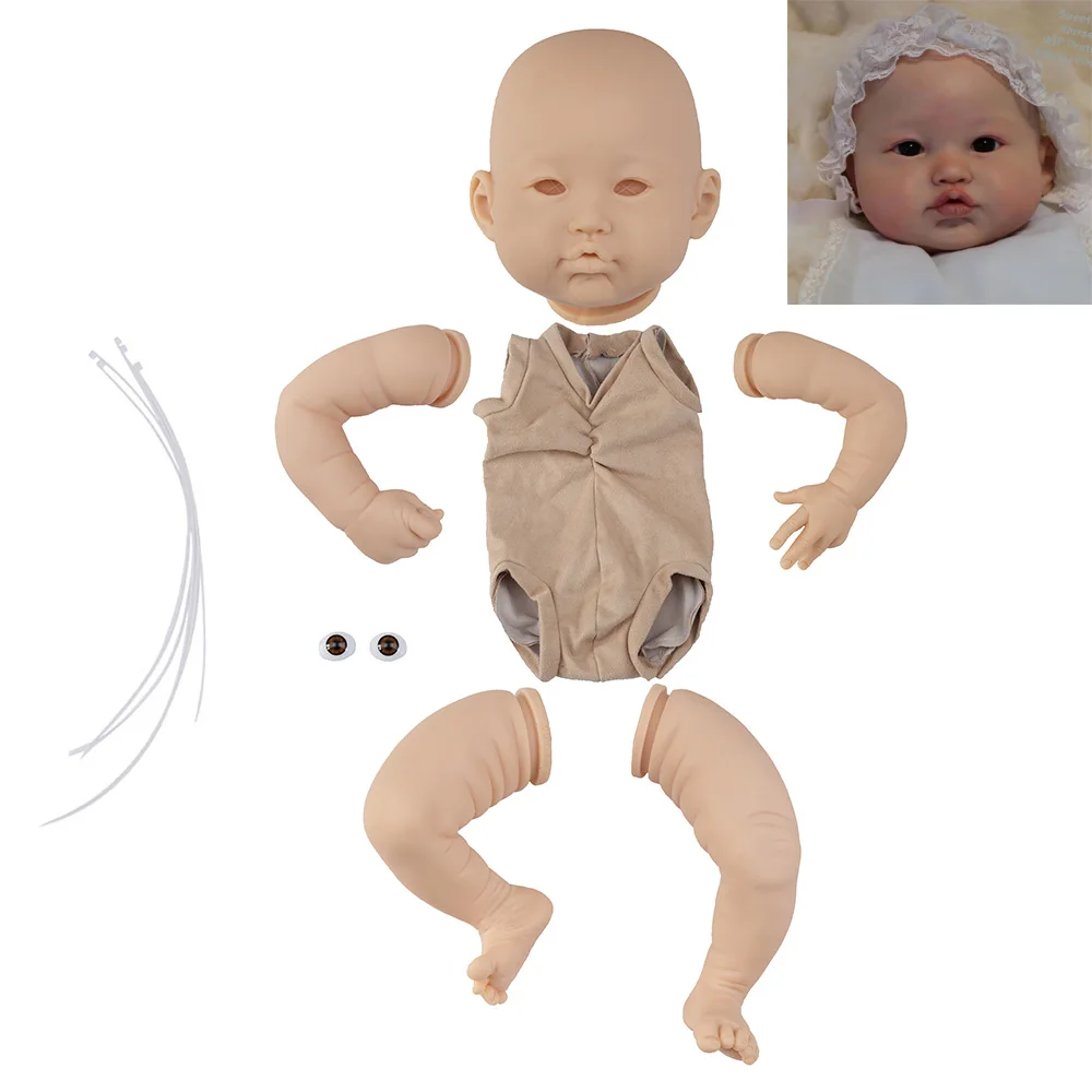 

56CM Realistic Vinyl Reborn Baby Doll Kit 22 Inch Lifelike Newborn Unpainted Unfinished Doll Parts DIY Blank Dolls Kit Toy