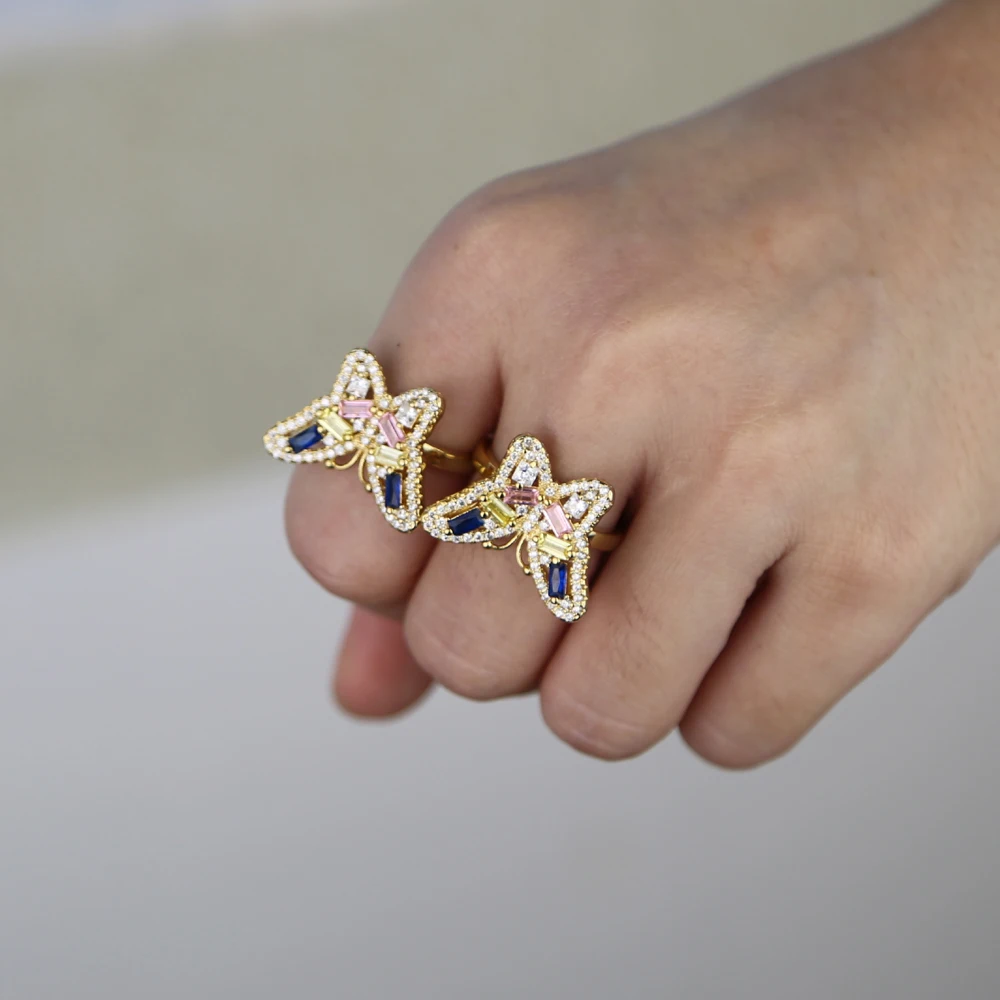 Новые модные пастельные розовые радужные циркониевые покрытые