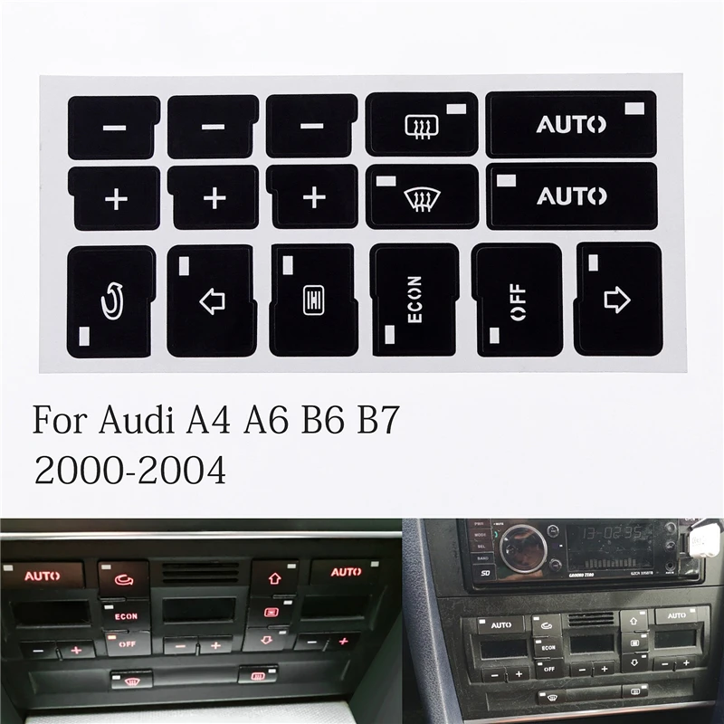 Для Audi A4 B6 B7 2000 2001 2002 2003 2004 автомобильный Декор 16 клавиш Кондиционер кнопка
