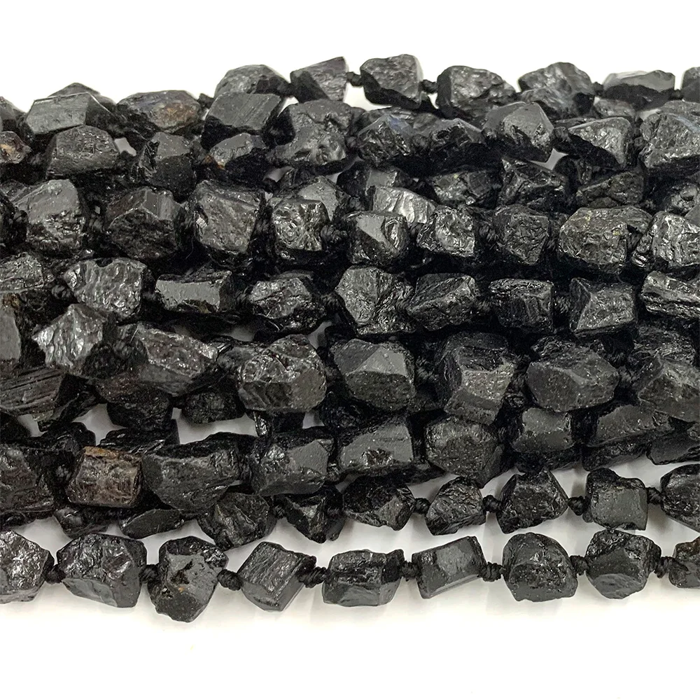 

Veemake Raw Mineral Black Tourmaline Nugget Free Form Loose Rough Matte Natural DIY Necklace Bracelet Jewelry Beads 07252