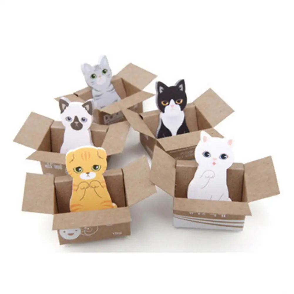 

Labels Stickers Crafting 3D Cartoon Cat Dog Box Stickers Lovely Stationery Sticky Notes Office School Supplies Memo Pad Sheet