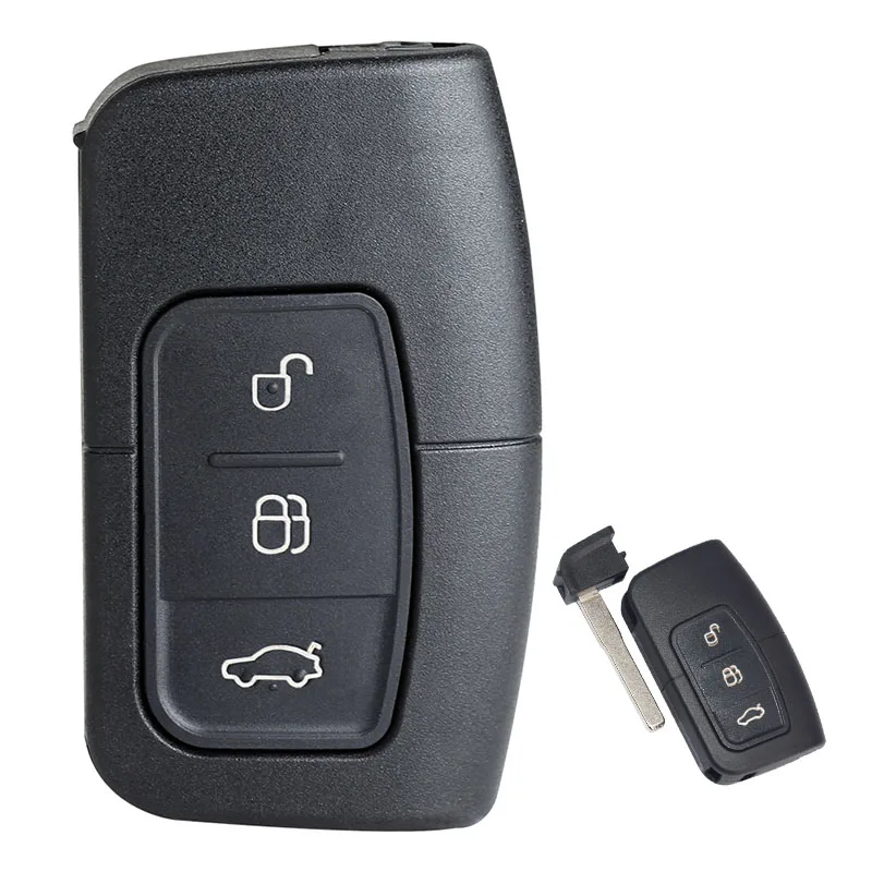 KEYECU умный дистанционный автомобильный чехол для ключей Fob 3 кнопки Ford Focus Mondeo Galaxy