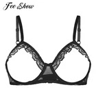 Бюстгальтер женский прозрачный, прозрачный Бралетт, нижнее белье, прозрачный сетчатый бюстгальтер с оборками, пикантный Топ, черный, белый