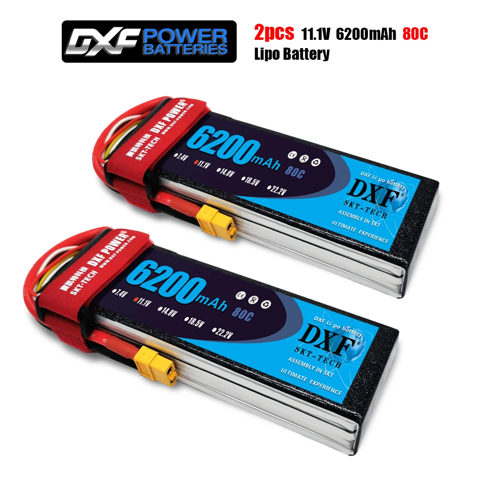 

Аккумулятор DXF 3S 11,1 В 6200 мА · ч 80C-160C Lipo 3S XT60 T Deans XT90 EC5 для дрона FPV, самолета, гоночного автомобиля, грузовика, лодки, запчасти на радиоуправлени...