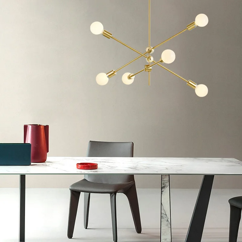 Золотая современная люстра Потолочная подвесная скандинавский постсовременный