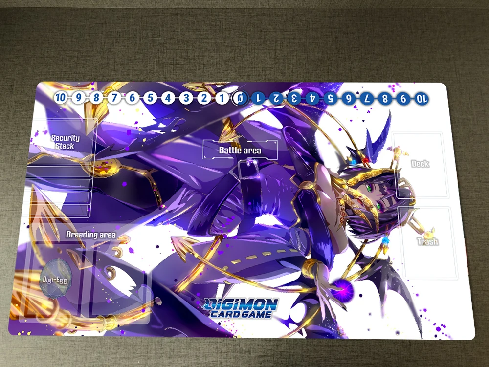 

Digimon Anime DTCG CCG Playmat Lilithmon Trading Card Game Mat & Card Zones Free Bag Anti-slip Rubber Desk Pad Mousepad 60x35cm