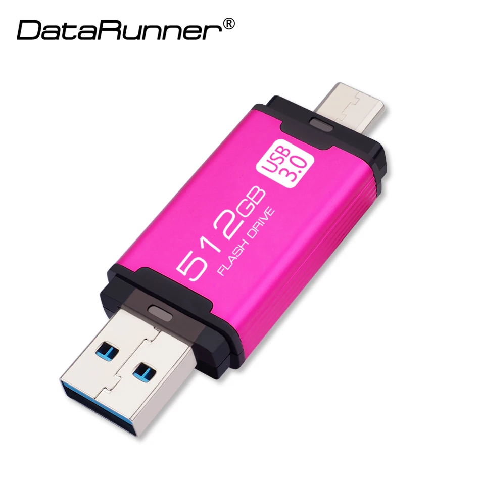 USB флеш-накопитель DataRunner type C, USB флешка, 3,0, 512 ГБ, 256 ГБ, 128 ГБ, 64 ГБ, 32 ГБ, внешний накопитель, флешка для type-C/PC