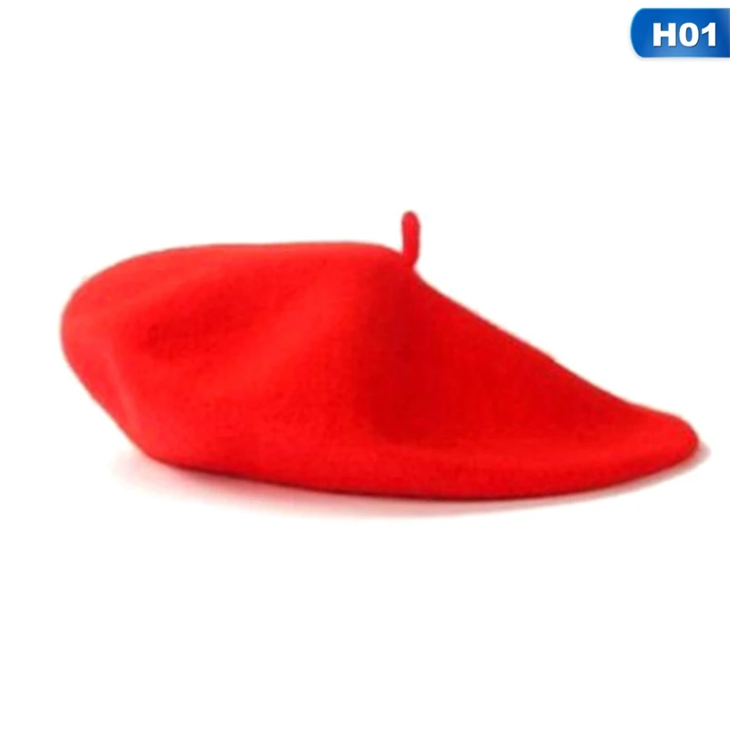 

Retro Women Stretch Beret Wool Solid Color Flat Cap British Wind Autumn And Winter Warm Woolen Wild Hat 2020
