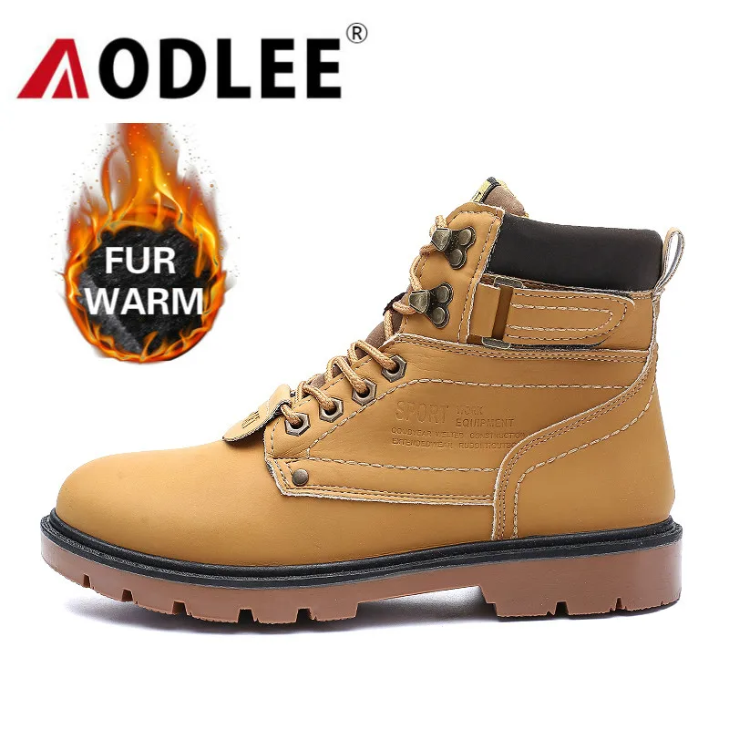 Зимние сапоги Для мужчин размера плюс с плюшем и высоким берцем Теплые зимние