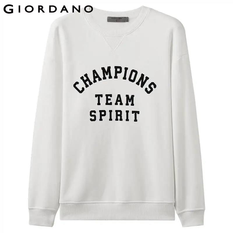 Giordano мужской джемпер с круглым воротом и длинными рукавами на передней части