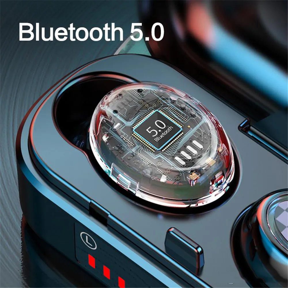 TWS Bluetooth Earphone V7 Wireless 5.0 Headphone Touch Headset Sport Waterproof 3D Stereo Sound LED Earbuds fas | Электроника