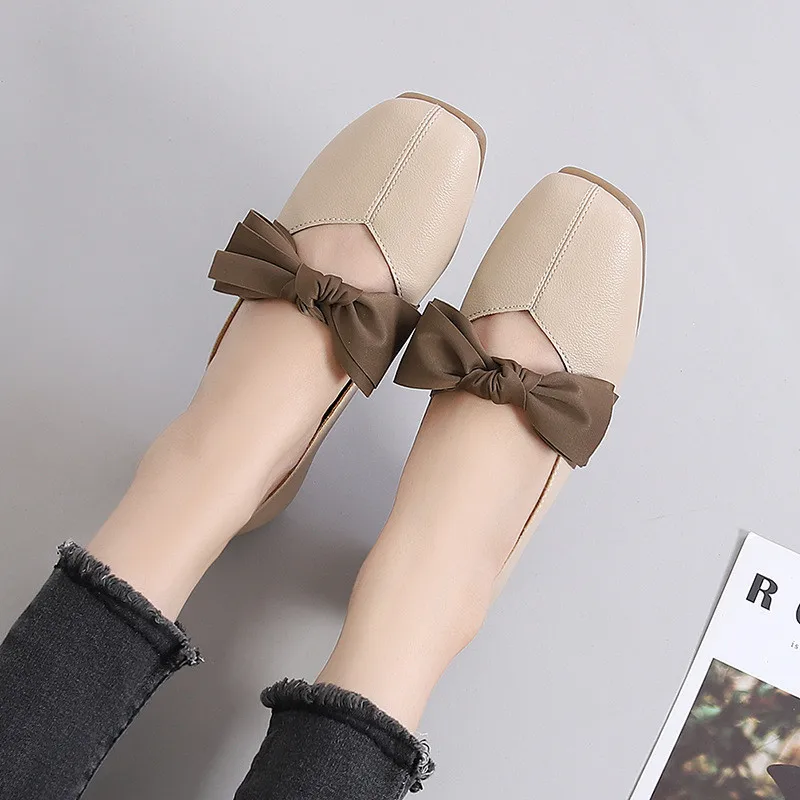 New Spring Autumn Fashion Women Flat Shoes Round Toe Oxford Shoes Woman Soft Leather Woman Flats Casual Women's Shoes Loafers