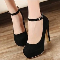goohojio 2020 new spring autumn high heels womens pumps thick round toe solid color pumps women classic fashionable women shoes