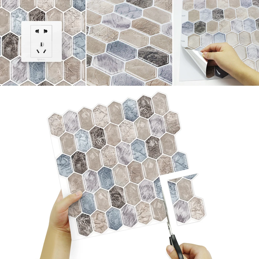 Cocotik 1" x 12" кухня щитка плитки пилинг и палка наклейки на стену, 10 листов/упаковка