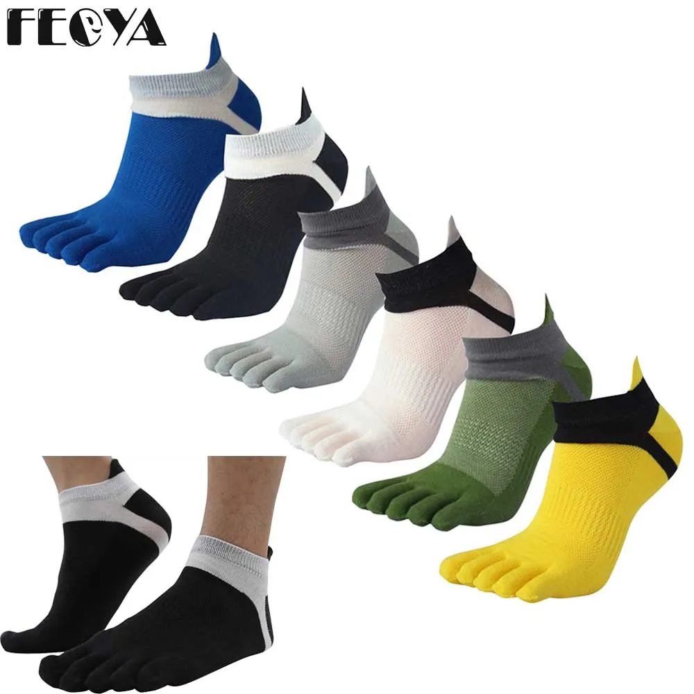 6 пар мужские пять пальцы рук и ног носки Модные сетчатые дышащие хлопковые