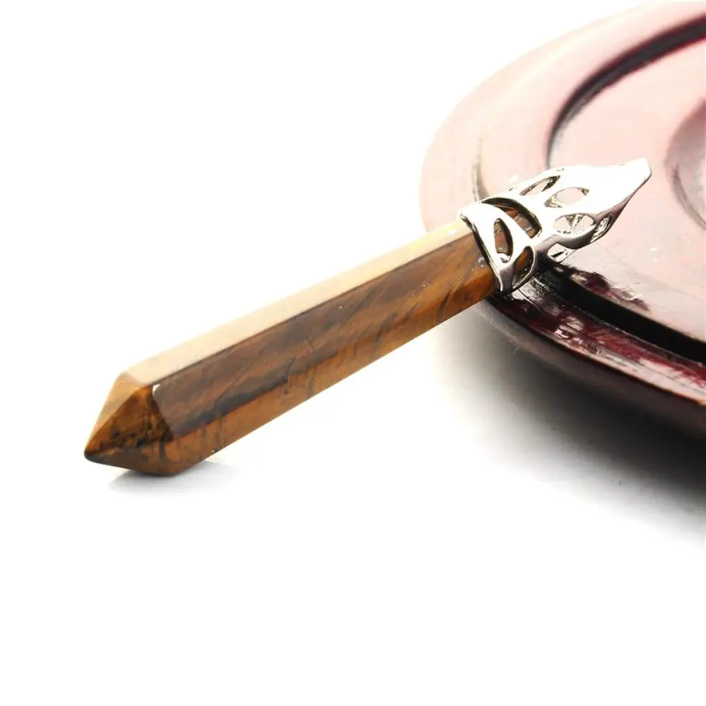 ASHMITA натуральный камень шестиугольная Призма излечивающая точка ожерелье кулон