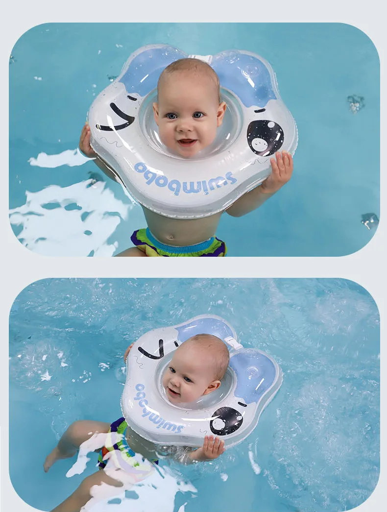 

2021Baby Swimming Ring Neck New Baby Inflatable Neck Ring Petal-shaped Baby Bath Neck Ring Pool Inflatable