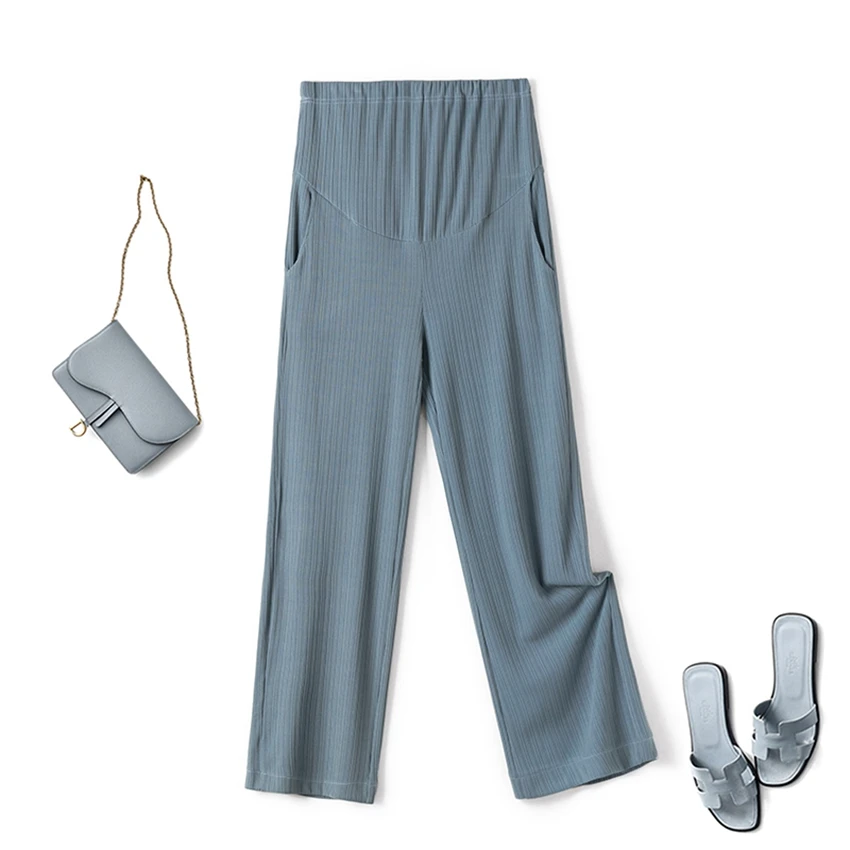 Pregnant women's wide-leg pants spring and autumn thickening pregnant women belly lift casual loose | Мать и ребенок