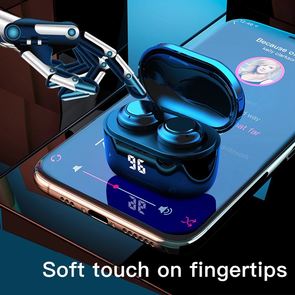 TWS Bluetooth наушники с микрофонами беспроводные спортивная водонепроницаемая