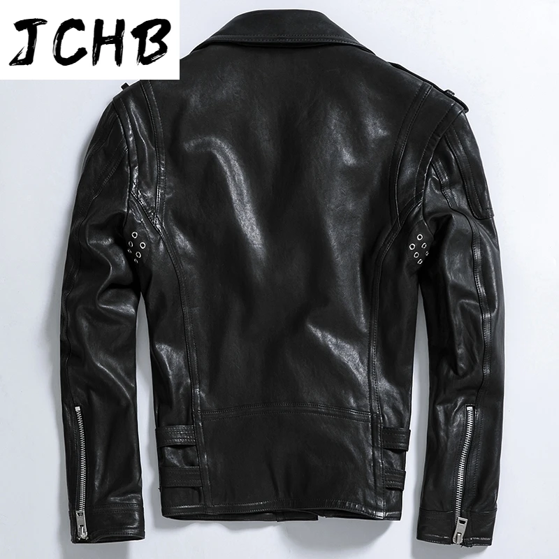 

Genuine JCHB Leather Jacket Men Clothes 2021 Real Sheepskin Jackets Vintage Fashion Biker Leather Coat Jaqueta De Couro ZL397