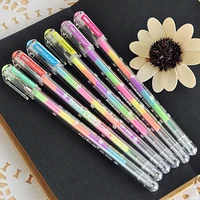10pcs stationery colorful highlighter pen 6 colors chalk pastels water color pen for black page