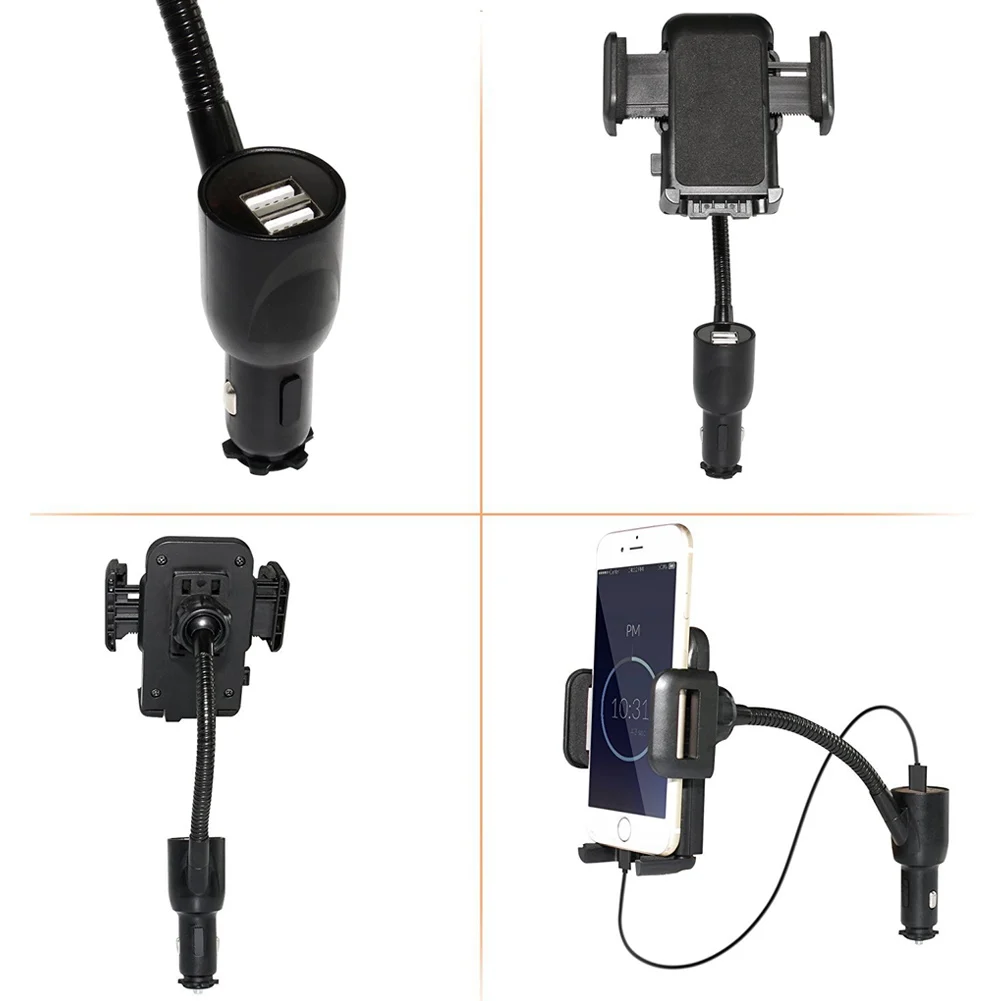 Автомобильный держатель 3 в 1 с детектором напряжения прикуривателя и двумя USB