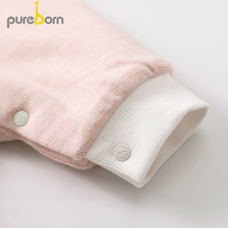 Pureborn/Одежда для маленьких девочек комбинезон новорожденных плотный клетчатый с