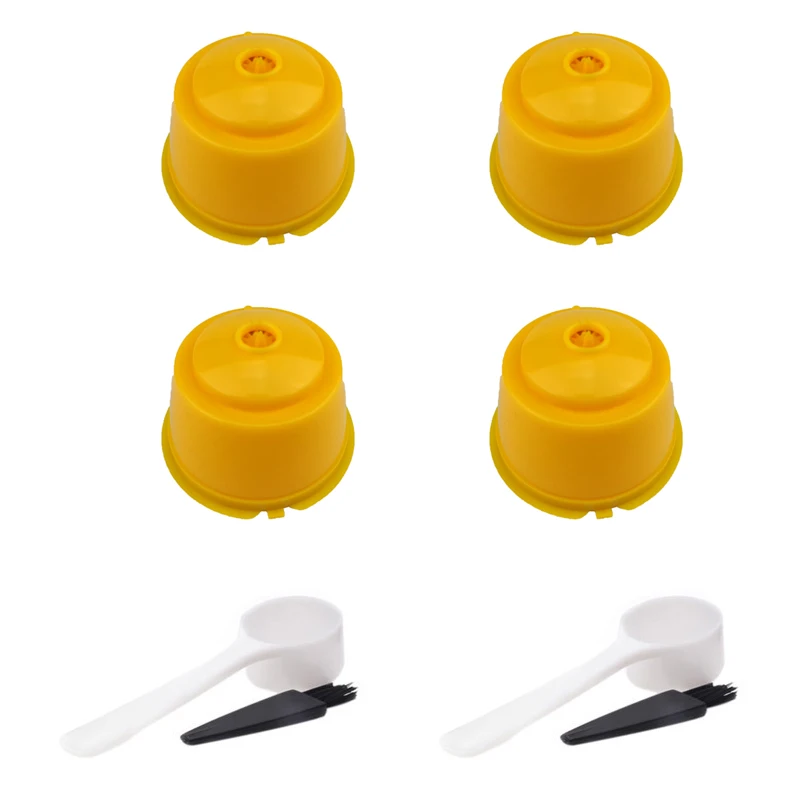 4PC yellow Фильтр для кофе многоразовый заполненный капсульный фильтр чашка бариста инструменты эспрессо Инструмент совместим с nestle машина - Цвет: 4PC yellow