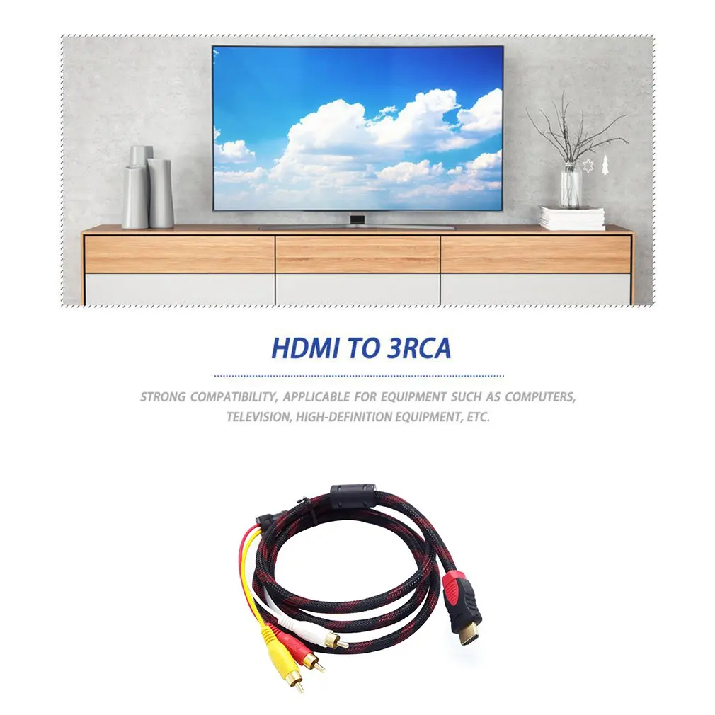 5ft HDMI штекер RCA аудио видео кабель AV адаптер для PS3 PS4 Xbox One Wii горячая Распродажа