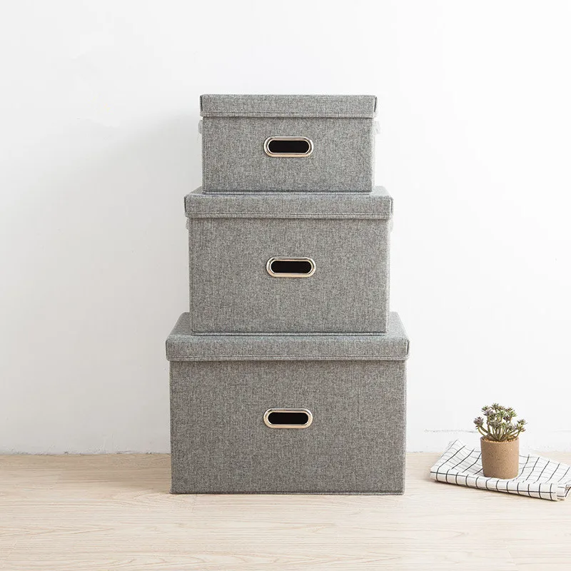 Ящик для хранения из хлопка и льна 3 размера | Дом сад