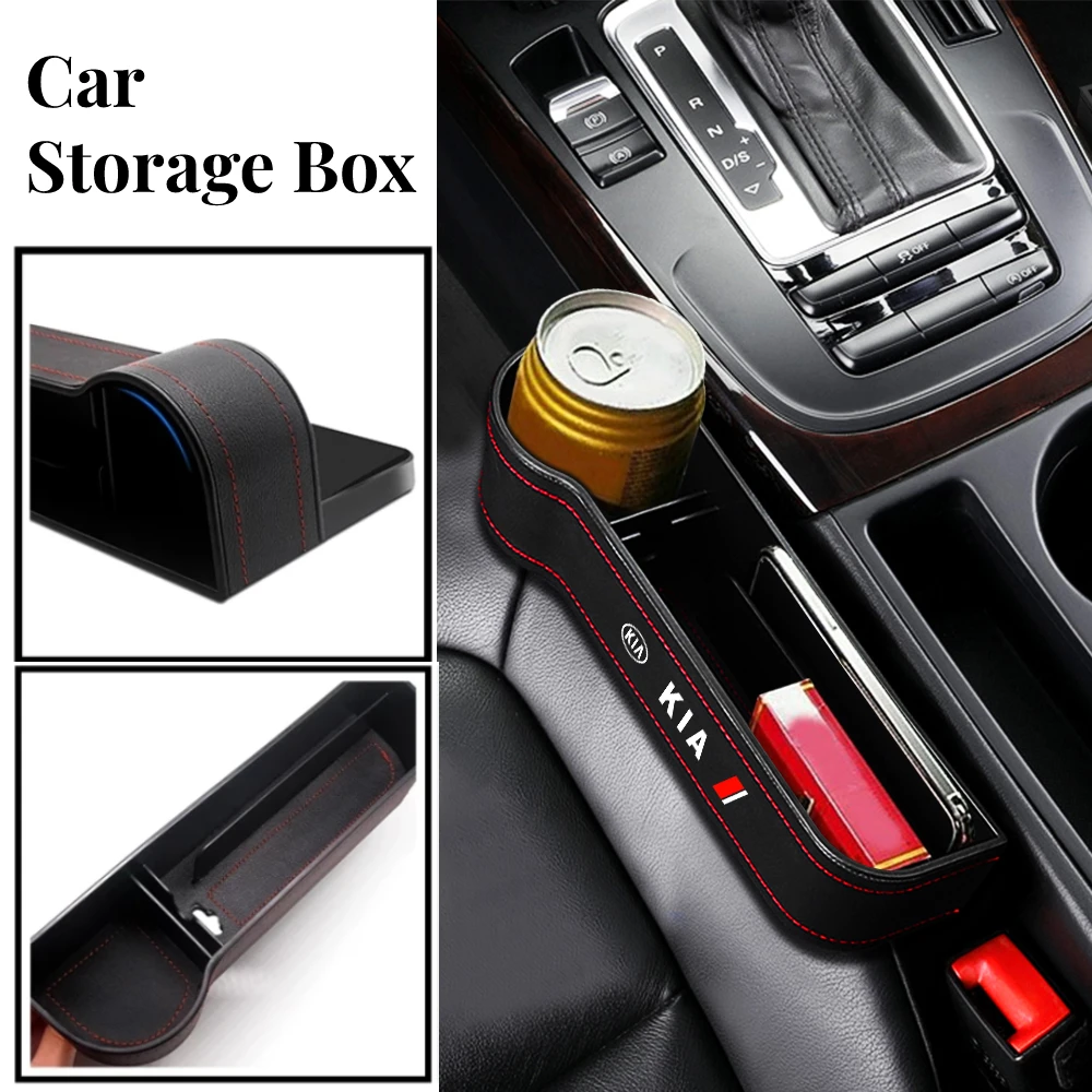 

High Capacity Car Leather Seat Gap Storage Box Crevice Organizer Case Phone Holder For Kia Rio Ceed Sportage Cerato Sorento K5