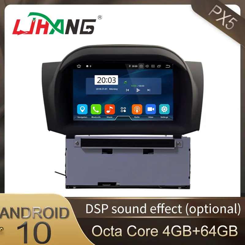 LJHANG Android 10 автомобильный мультимедийный плеер для Ford Fiesta GPS навигация 2 Din