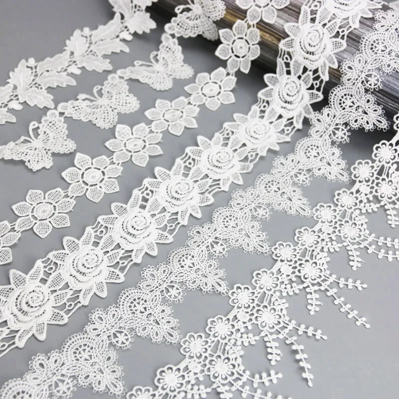 (1 yards/lot) white Handmade  lace lace jewelry patchwork material  lace ribbon DIY sewing garment accessories