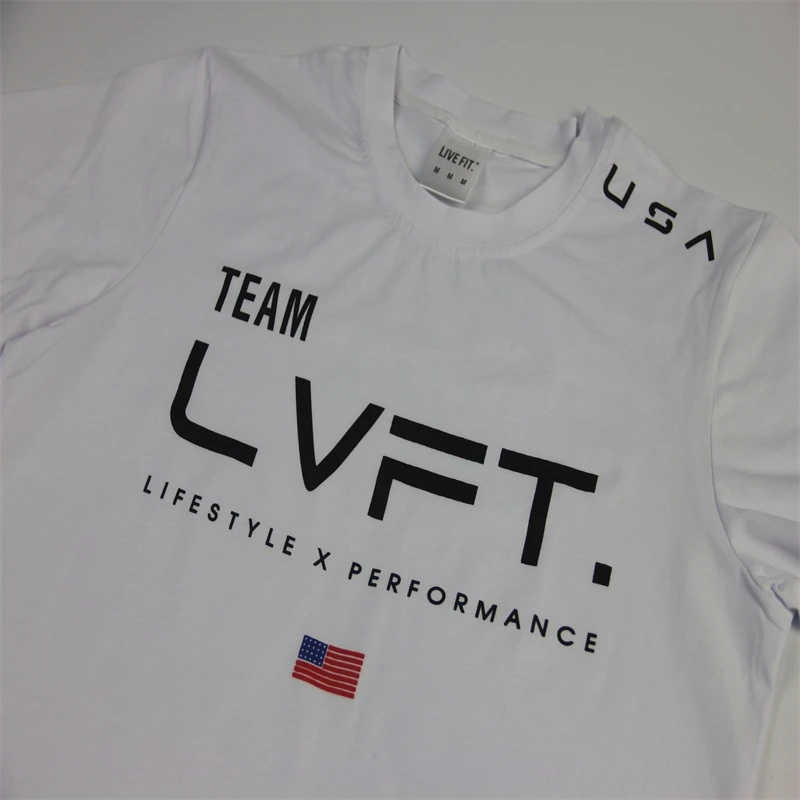 Футболка мужская с круглым вырезом хлопок брендовая одежда для фитнеса и бега