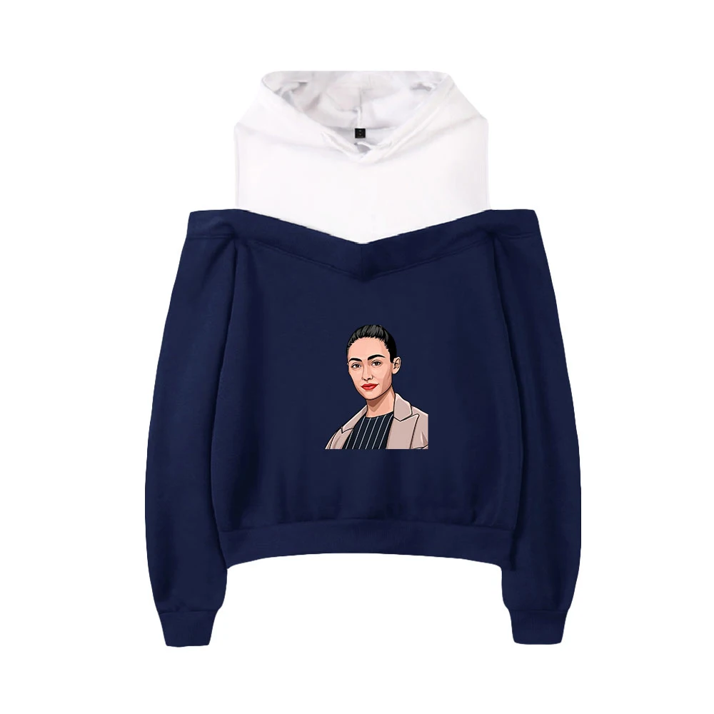 

EmEmmy Grey Emmy Rossum Girls off-the-shoulder Hoodies Autumn Casual Sweatshirts Women Printing Halter Tops H Women-clothing