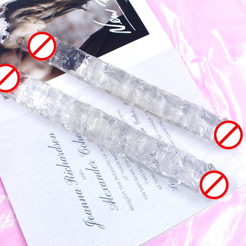 Фаллоимитатор с двойной головкой длинный Желейный реалистичный фаллоимитатор