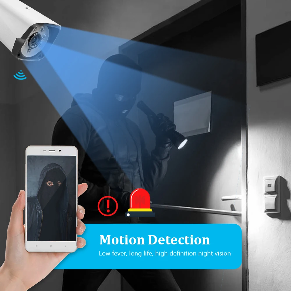 1MP/2MP/5MP наружная IP66 Водонепроницаемая домашняя камера безопасности 6 шт. лампа
