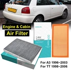 Пыльца воздушного фильтра салона двигателя для Audi A3 TT Roadster 8L1 8N3 8N9 1998 1999 2000 2001 2002 2003 2004 2005 2006