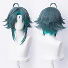 Парик короткий из термостойких синтетических волос Game Genshin Impact Xiao, темно-зеленый, для косплея, для мужчин, женщин, мужчин, карнавальный парик Вечерние